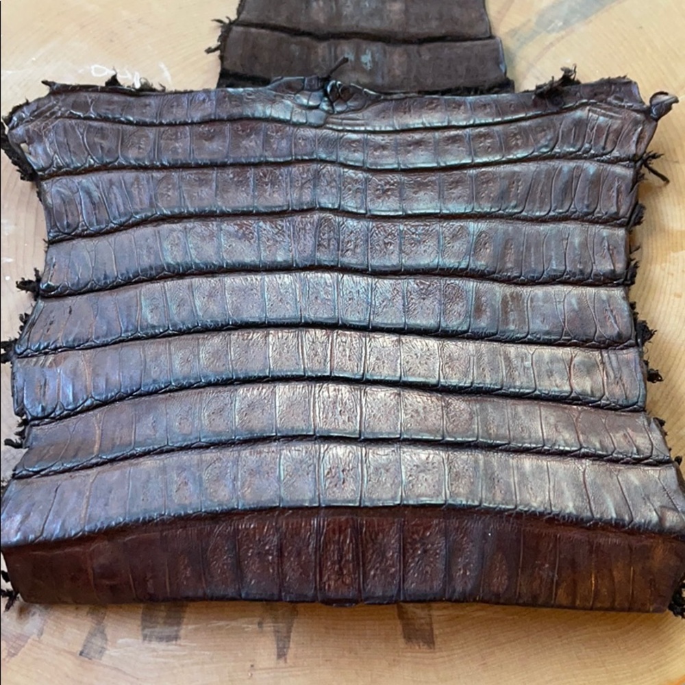 Raw crocodile skin in Dark Brown